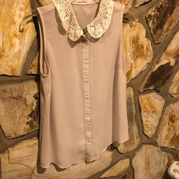 sheer sleeveless button up - Picture 2 of 5